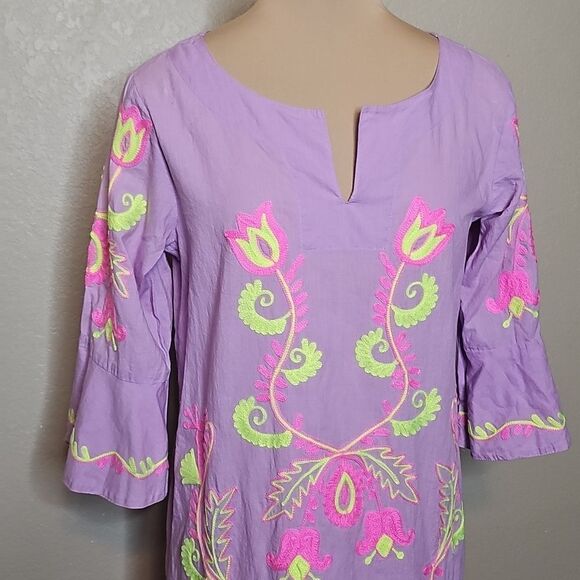 Embroidered Lavender Maxi Dress - Picture 3 of 10